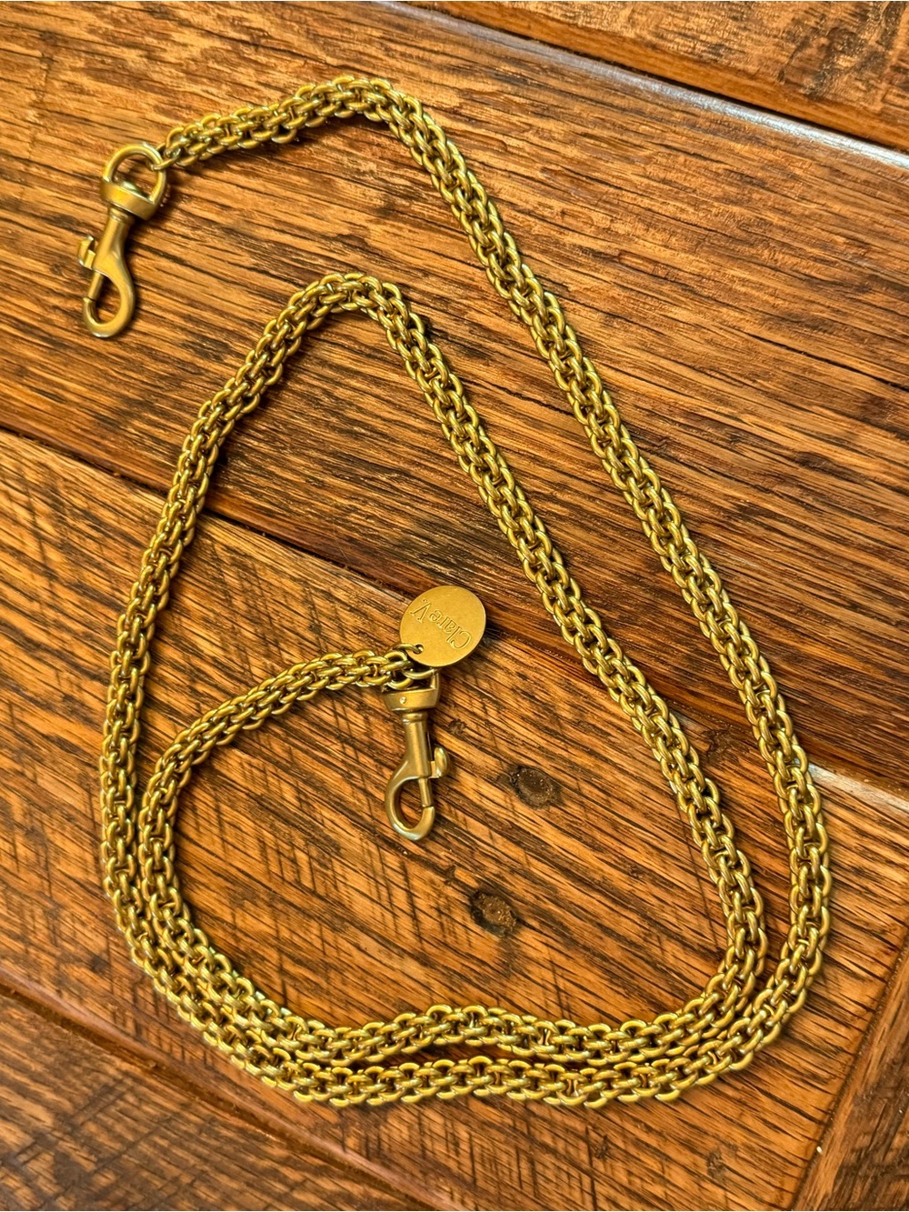 Clare V  Circle Chain Brass Crossbody Strap
